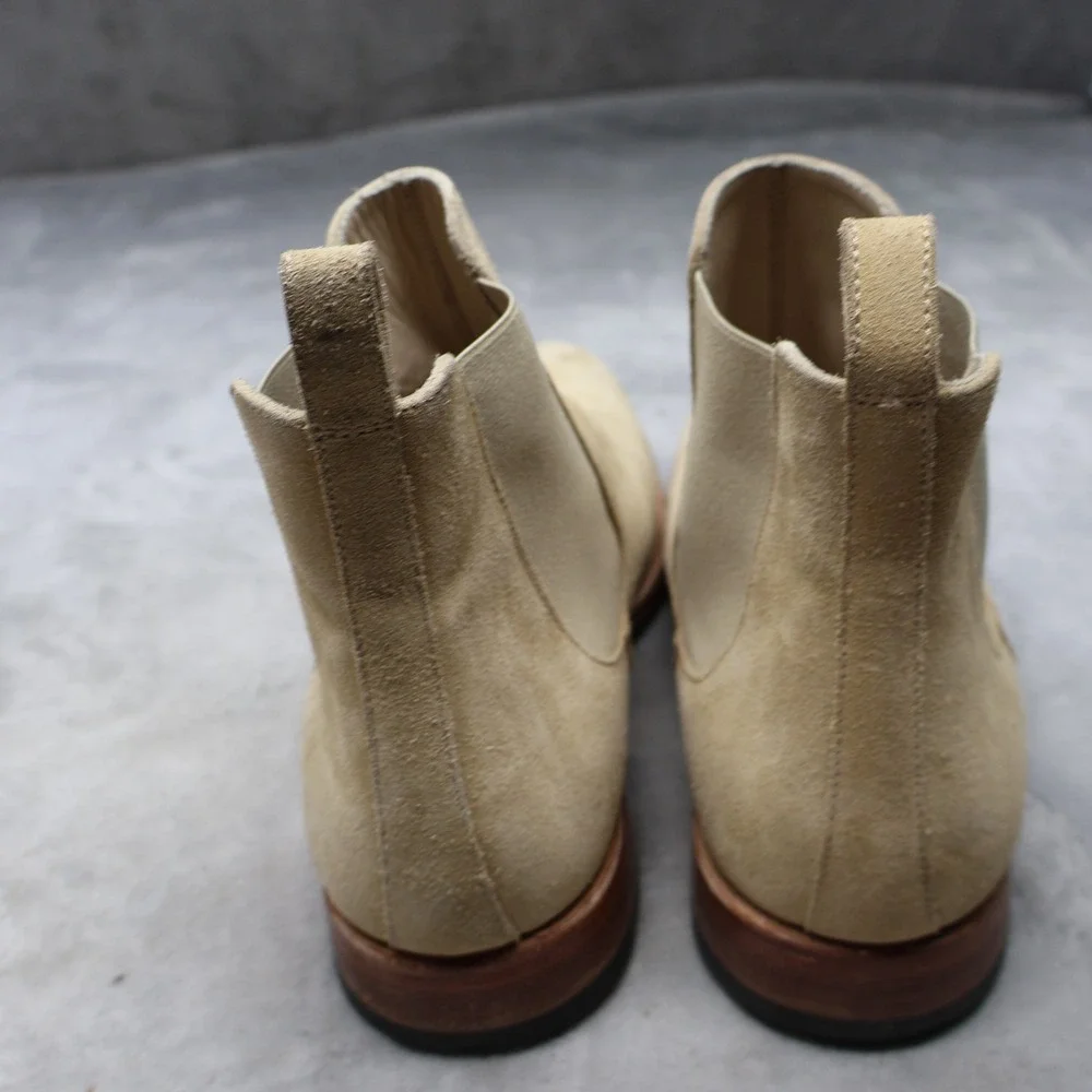 Lucent Men 11.5 Chelsea Boots White Suede Goodyear Welt Leather Sole Casual 45EU - Picture 10 of 15